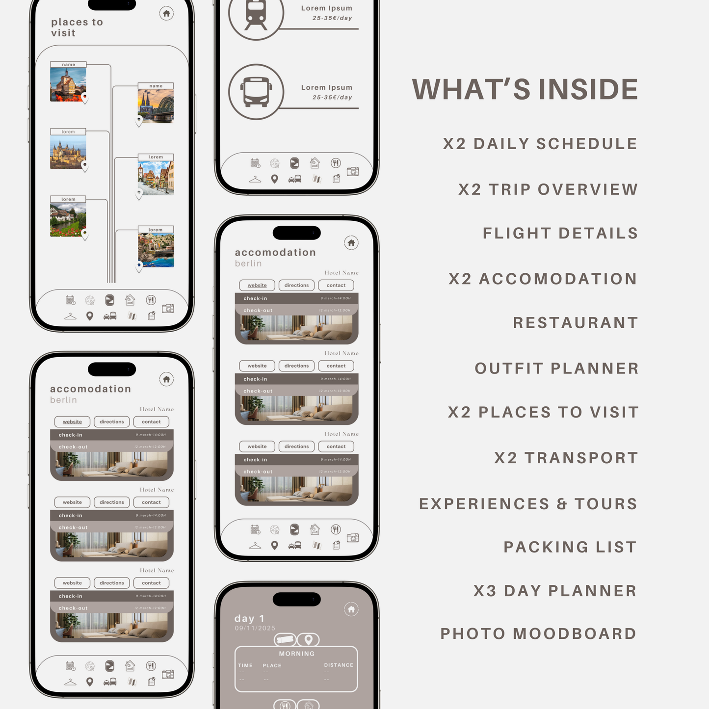 Premium Travel Planner Template | Mobile Itinerary App | Canva Editable | Travel Agency Client | Digital Itinerary | Summer Trip