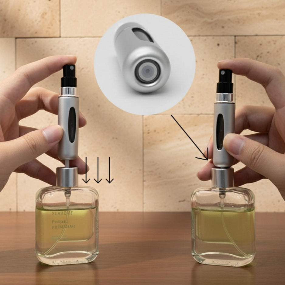 miniscent - Mini Refillable Perfume Atomizer 5 ml – Portable Travel Spray Bottle with Window & Leak-Proof Design