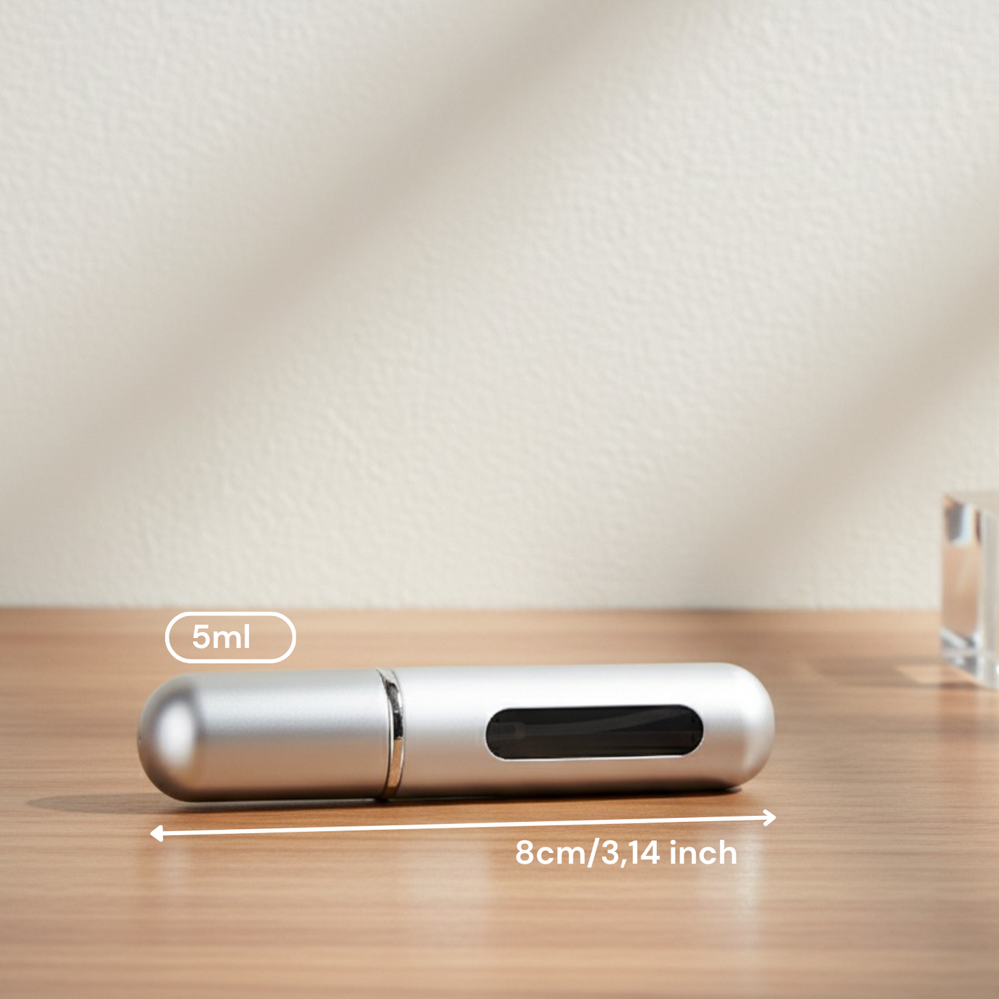 miniscent - Mini Refillable Perfume Atomizer 5 ml – Portable Travel Spray Bottle with Window & Leak-Proof Design